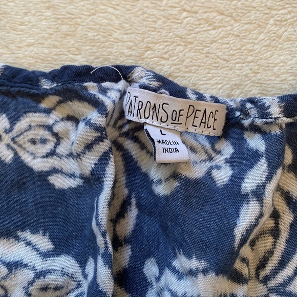 Patrons of Peace blue and white flowy short romper - Picture 2 of 2